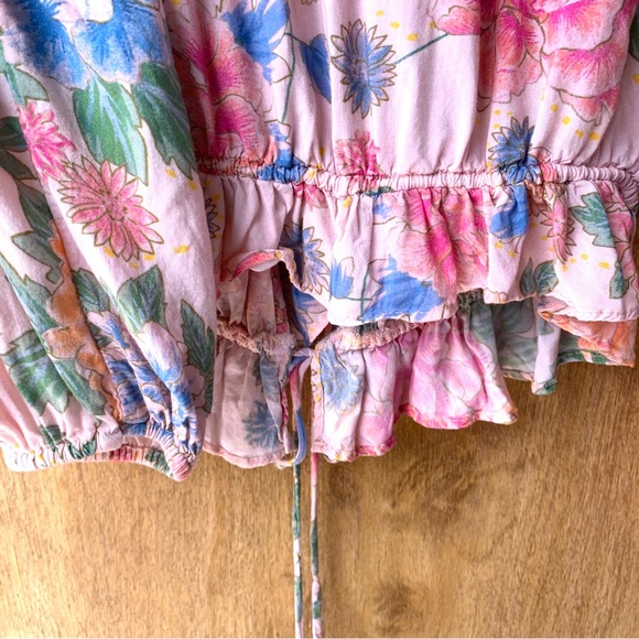 👉NOVELLA ROYALE Pink Flower Tie Up Blouse 💗 - Picture 9 of 11